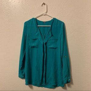 BLUE GREEN BLOUSE
